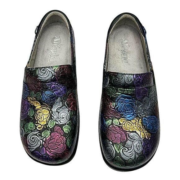 Alegria Multicolored Embossed ROSES Leather Comfort Shoes Size EU 37 US 7-7.5 - Picture 9 of 10